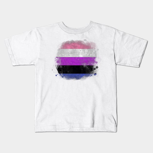 Gender Fluidity pride flag Kids T-Shirt by Mig's Design Shop